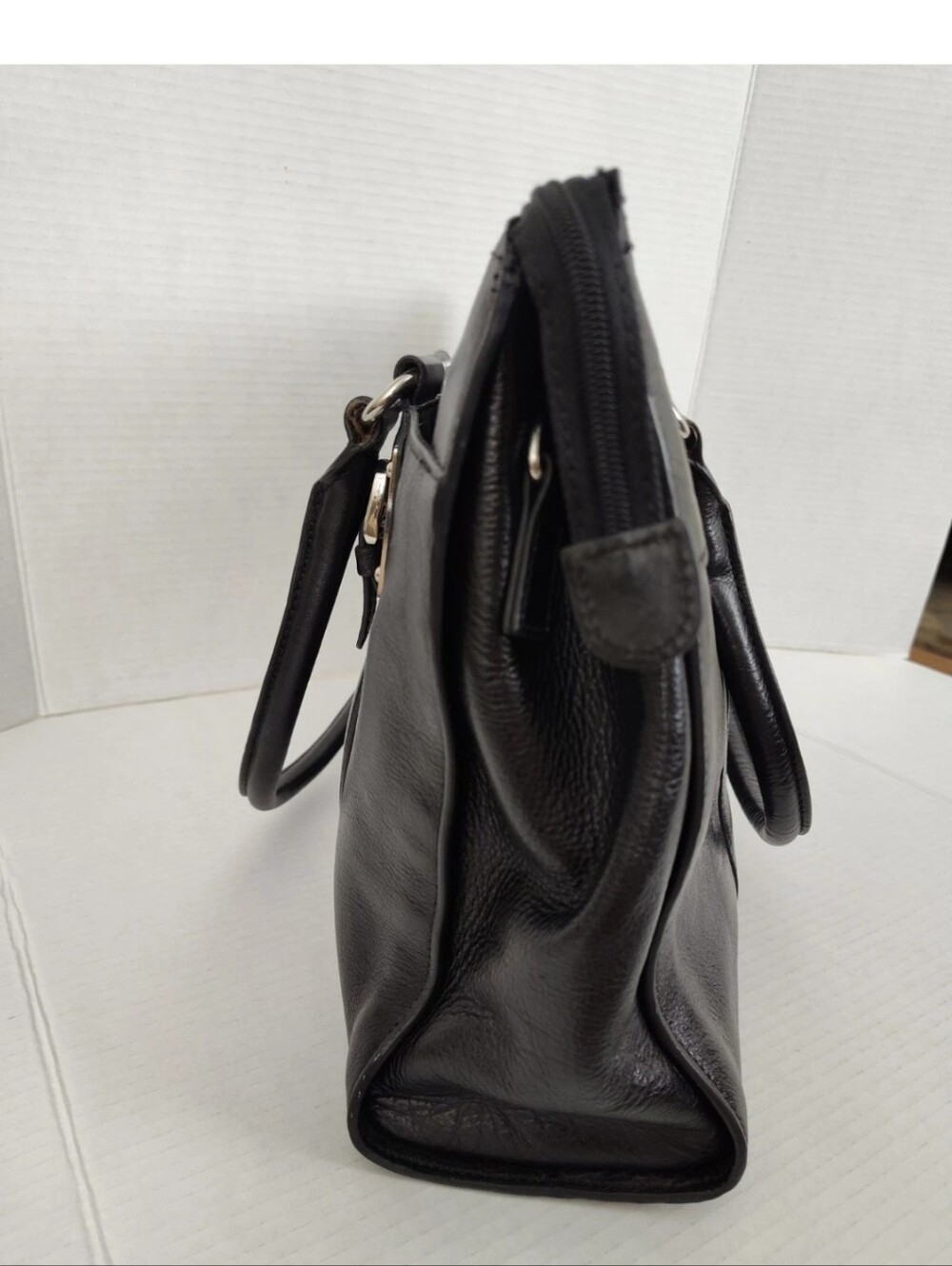 Wilsons Leather Black Laptop Briefcase Bag Business Organizer *No Shoulder Strap - Picture 9 of 11